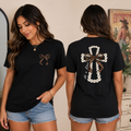 He Is Risen Pearl cross T-Shirt