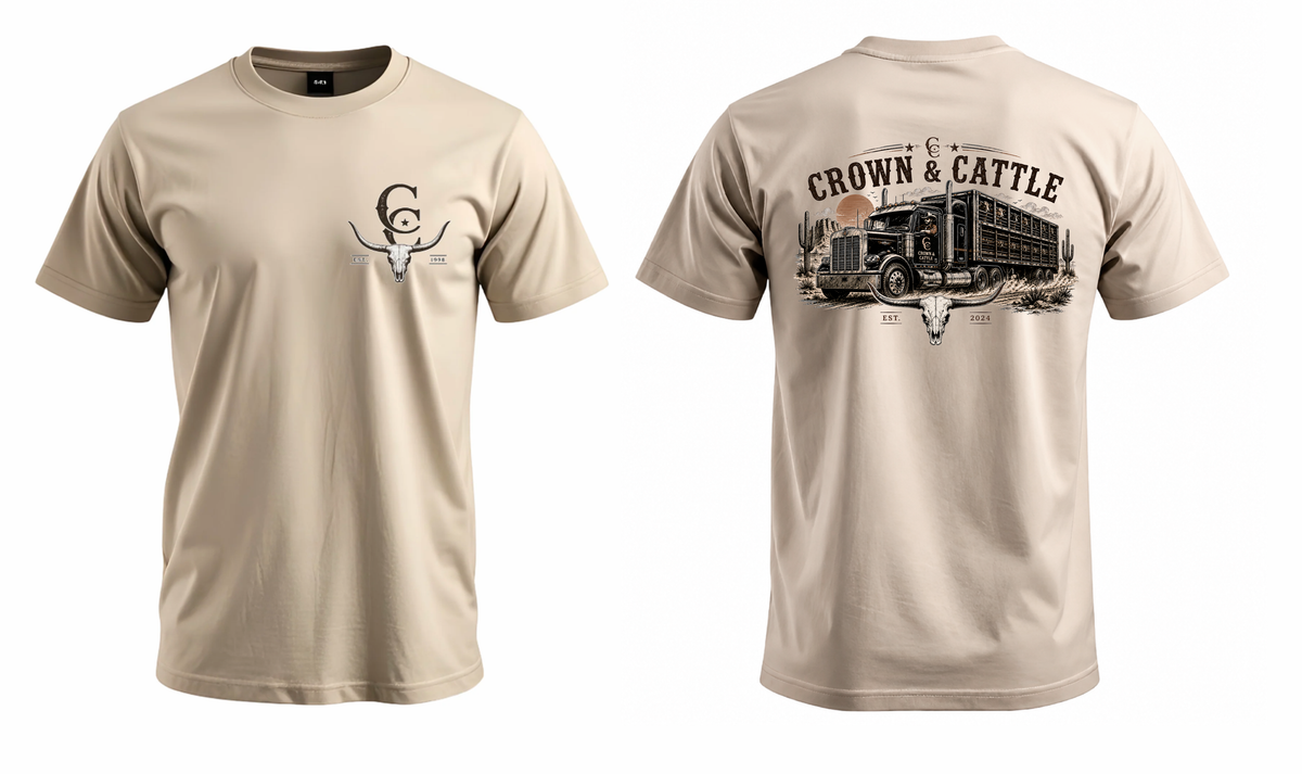 Crown and Cattle Semi Truck T-Shirt